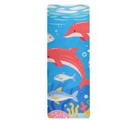 Simpatico tappetino da yoga pieghevole con delfino rosso per casa palestra stampato, antiscivolo, tappetino da yoga antiscivolo per yoga caldo con borsa per il trasporto tapete para ejercicio 180,3 x