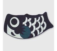 Simpatico tappetino giapponese Koi, tappetino per esterni con pesce in stile cartone animato, grazioso tappeto di benvenuto Koinobori con bandiera di pesce, tappetino antiscivolo esterno, 40 x 90 cm,