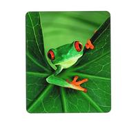 Simpatico tappetino per mouse a forma di rana, con bordo cucito, base in gomma antiscivolo, lavabile, per computer portatili