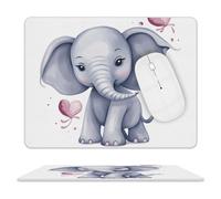 Simpatico tappetino per mouse con elefante, impermeabile e antiscivolo, tappetino per mouse portatile, comodo tappetino per mouse per desktop, casa, ufficio, laptop