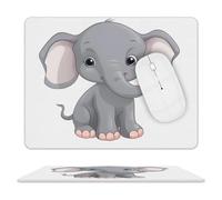 Simpatico tappetino per mouse con elefante in stile cartone animato, impermeabile e antiscivolo, tappetino per mouse portatile, comodo tappetino per mouse per desktop, casa, ufficio, laptop