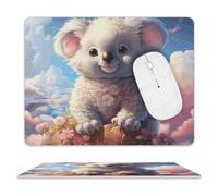Simpatico tappetino per mouse con koala, impermeabile, con base in gomma antiscivolo, bordo cucito, divertente, per casa, ufficio, dormitorio, scrivania, accessori decorativi, 20,3 x 25,4 cm