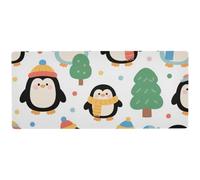 Simpatico tappetino per mouse con pinguino nero lungo per scrivere comodo tappetino per mouse da scrivania 80 x 30 cm