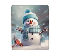 Simpatico tappetino per mouse con pupazzo di neve, impermeabile, con base in gomma antiscivolo, tappetino per mouse da gioco liscio con bordo cucito, tappetino per mouse per computer, decorazione per
