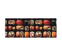 Simpatico tappetino per mouse da gioco con stampa di sushi 1, 30,5 x 80 cm, grande tappetino per mouse per tastiera del computer, tappetino per scrivania, tappetino antiscivolo opaco per scrivania