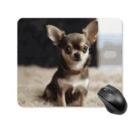 Simpatico tappetino per mouse quadrato con chihuahua, tappetino per mouse portatile con base in gomma antiscivolo, 25 x 30 cm, ultra sottile, per computer, laptop, ufficio, accessori da scrivania
