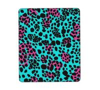 Simpatico tappetino per mouse turchese leopardato, impermeabile, con base in gomma antiscivolo, tappetino per mouse da gioco liscio con bordo cucito, tappetino per mouse per computer, decorazione per