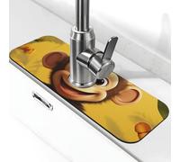 Simpatico tappetino per rubinetto a banana a forma di scimmia per lavello da cucina, super assorbente, cattura spruzzi, diatomite ad asciugatura rapida in pietra per rubinetto antigoccia, vassoio per