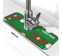 Simpatico tappetino per rubinetto con Babbo Natale e Ho per lavello da cucina, assorbente ad asciugatura rapida, tappetino per lavello da cucina