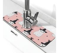 Simpatico tappetino per rubinetto con stampa alpaca strega per lavello da cucina, rubinetti, tappetino paraspruzzi assorbente ad asciugatura rapida, tappetini per lavello da cucina per lo scarico del