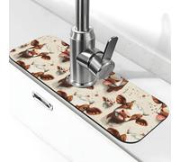 Simpatico tappetino per rubinetto con stampa di mucca per lavello da cucina, rubinetti, tappetino paraspruzzi assorbente ad asciugatura rapida, tappetini per lavello da cucina per lo scarico del