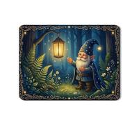 Simpatico tappetino scolapiatti a forma di gnomo per bancone della cucina, in gomma assorbente blu con foresta stellata, tappetino scolapiatti in pelle ecologica in poliuretano naturale, 45,7 x 61 cm