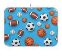 Simpatico tappetino scolapiatti a forma di pallacanestro, assorbente, per la decorazione della cucina di casa, 40,6 x 45,7 cm