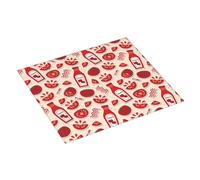 Simpatico tappetino scolapiatti a forma di pomodoro ketchup, 40,6 x 45,7 cm, assorbente per bancone della cucina, tappetino scolapiatti natalizio con anello per appendere