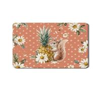Simpatico tappetino scolapiatti a forma di scoiattolo per bancone della cucina, fantasia floreale assorbente in gomma scolapiatti tappetino scolapiatti in pelle PU per decorazione bancone della cucina