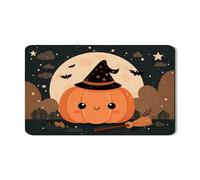 Simpatico tappetino scolapiatti a forma di zucca per bancone della cucina, a tema Halloween, in gomma assorbente, tappetino scolapiatti con pipistrello e luna, per decorazione bancone della cucina