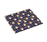 Simpatico tappetino scolapiatti assorbente con motivo cane Corgi, luna e stelle, 40,6 x 45,7 cm, tappetino scolapiatti per cucina, tappetino natalizio per scolapiatti con anello per appendere