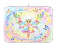 Simpatico tappetino scolapiatti con farfalla e fata assorbente, tappetino da cucina reversibile per bancone della cucina, 45,7 x 61 cm