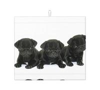 Simpatico tappetino scolapiatti con stampa carlino, tappetino assorbente per piano di lavoro, adatto per conservare coltelli, tazze e piatti.