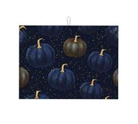 Simpatico tappetino scolapiatti con tacchino assorbente per bancone della cucina, tappetino per il Ringraziamento, zucca, caffè, scolapiatti con anello per appenderlo, 45,7 x 61 cm