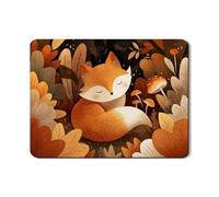 Simpatico tappetino scolapiatti con volpe per bancone della cucina, foresta autunnale in gomma assorbente, tappetino scolapiatti in pelle PU per bancone della cucina, protezione da bar, 45,7 x 61 cm