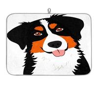 Simpatico tappetino scolapiatti in microfibra con cane di montagna del Bernese, tappetino assorbente per scolapiatti per cucchiaio da cucina, piatto di vetro, 40,6 x 45,7 cm