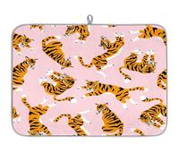 Simpatico tappetino scolapiatti in microfibra con motivo tigre assorbente scolapiatti per cucina cucchiaio piatto di vetro 45,7 x 60,9 cm