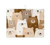 Simpatico tappetino scolapiatti per bancone della cucina, adorabile motivo animale, assorbente, tappetino scolapiatti in microfibra, per decorazione sala giochi, 45,7 x 61 cm