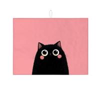 Simpatico tappetino scolapiatti per bancone della cucina, adorabile tappetino assorbente in stile cartone animato, comodo tappetino scolapiatti in microfibra per gli amanti dei gatti, 45,7 x 61 cm