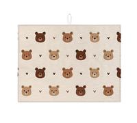Simpatico tappetino scolapiatti per bancone della cucina, con stampa di orso neutro accogliente, assorbente, tappetino scolapiatti in morbida microfibra per doccia, 45,7 x 61 cm