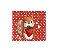 Simpatico tappetino scolapiatti per bancone della cucina, motivo floreale a pois rossi, assorbente, divertente, in microfibra, per bancone della cucina e stagione dei picnic, 40,6 x 45,7 cm