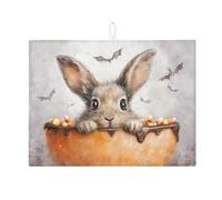 Simpatico tappetino scolapiatti per bancone della cucina, tappetino assorbente a tema Halloween, tappetino scolapiatti in microfibra accogliente per bancone della cucina, protezione da bar, 45 x 61 cm