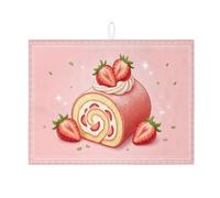 Simpatico tappetino scolapiatti per bancone della cucina, tappetino assorbente per scolapiatti con frutta fantasiosa, decorazione primaverile in microfibra, 45,7 x 61 cm