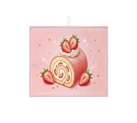 Simpatico tappetino scolapiatti per bancone della cucina, tappetino assorbente per scolapiatti con frutta fantasiosa, decorazione primaverile in microfibra, 40,6 x 45,7 cm