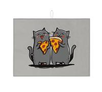 Simpatico tappetino scolapiatti per pizza, per bancone della cucina, adorabile gatto dei cartoni animati, tappetino assorbente per scolapiatti divertente, in microfibra, per gli amanti dei gatti, 45,7