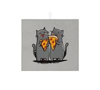 Simpatico tappetino scolapiatti per pizza, per bancone della cucina, adorabile gatto dei cartoni animati, tappetino assorbente per scolapiatti divertente, in microfibra, per gli amanti dei gatti, 40,6