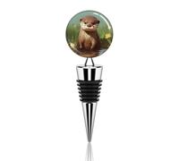 Simpatico tappo per bottiglia di vino a forma di lontra riutilizzabile tappi sottovuoto tappo decorativo ideale per risparmiare vino, accessorio regalo per bar, feste, matrimoni, occasioni celebrative