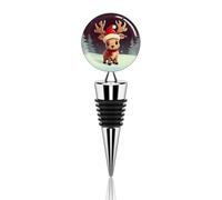 Simpatico tappo per bottiglia di vino a forma di renna di Natale, riutilizzabile, tappo per sottovuoto, ideale per risparmiare vino, accessorio regalo per bar, feste, matrimoni, occasioni celebrative