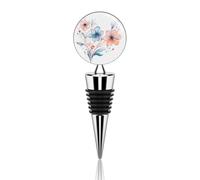 Simpatico tappo per bottiglia di vino con fiori ad acquerello riutilizzabile, sigillante decorativo per mantenere il vino fresco, è un accessorio ideale come regalo