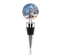 Simpatico tappo per bottiglia di vino con pupazzo di neve, riutilizzabile, tappo sottovuoto, tappo decorativo, accessorio ideale per bar, feste, matrimoni, occasioni celebrative