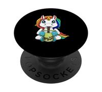 Simpatico Tè Boba Bubble Tea Unicorno Kawaii PopSockets PopGrip Adesivo