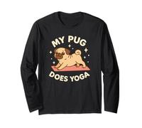 Simpatico Tema Cane My Pug Does Yoga Maglia a Manica