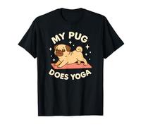 Simpatico Tema Cane My Pug Does Yoga Maglietta
