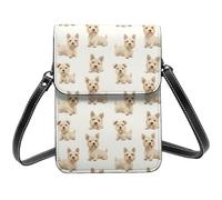 Simpatico Terrier Cani Stampa Piccola Crossbody Borse per le Donne, Piccole Borse In Pelle Cellulare Cross Body Bag
