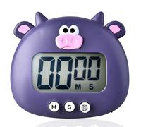 Simpatico Timer da Cucina Multifunzione Con Display LCD - Timer per Animali Carini Con Forte Magnete, Allarme Forte Digitale per Uovo, Studio, Lavoro, Palestra (Viola)