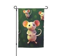 Simpatico topo bandiera da giardino 30,5 x 45,7 cm a doppia faccia primavera estate bandiera decorativa da cortile piccola bandiera stagionale vacanza decorazione esterna