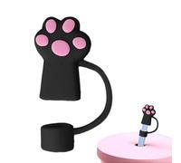 Simpatico topper in cannuccia in silicone, coperchi in cannuccia in silicone - Copertura in paglia antipolvere per artigli di gatto | Strumento per bere a forma di artiglio di gatto per dormitorio, au