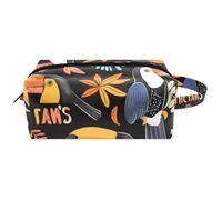 Simpatico Tucano Uccelli e Foglie Modello Donne Cosmetici Sacchetto di Immagazzinaggio Cosmetico Sacchetto di Trucco Appeso Borsa Da Toeletta Borsa Portatile In, Multicolore 06, 8.2x3.1x3.5 in/21x8x9