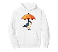 Simpatico Uccello sotto l'ombrello, Regalo Grafico per Uomini, Donne Felpa con Cappuccio