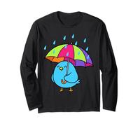 Simpatico Uccello sotto l'ombrello, Regalo Grafico per Uomini, Donne Maglia a Manica